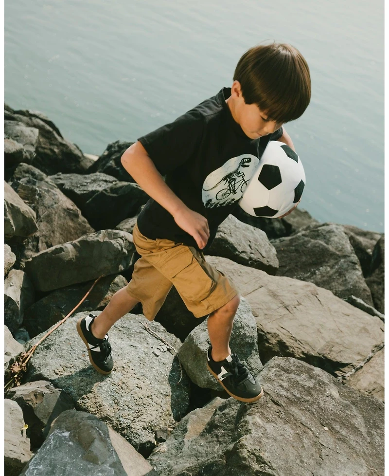 Deux par Little Boys Stretch Twill Bermuda with Cargo Pockets Beige