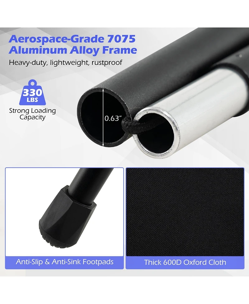 Sugift High Back Portable Camping Chair with Carry Bag and Pillow