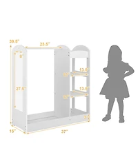 Sugift Kids Dress Up Storage Organizer with Built In Mirror