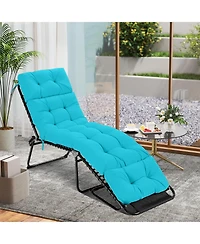 Sugift Outdoor Chaise Lounge Cushion with String Ties for Poolside