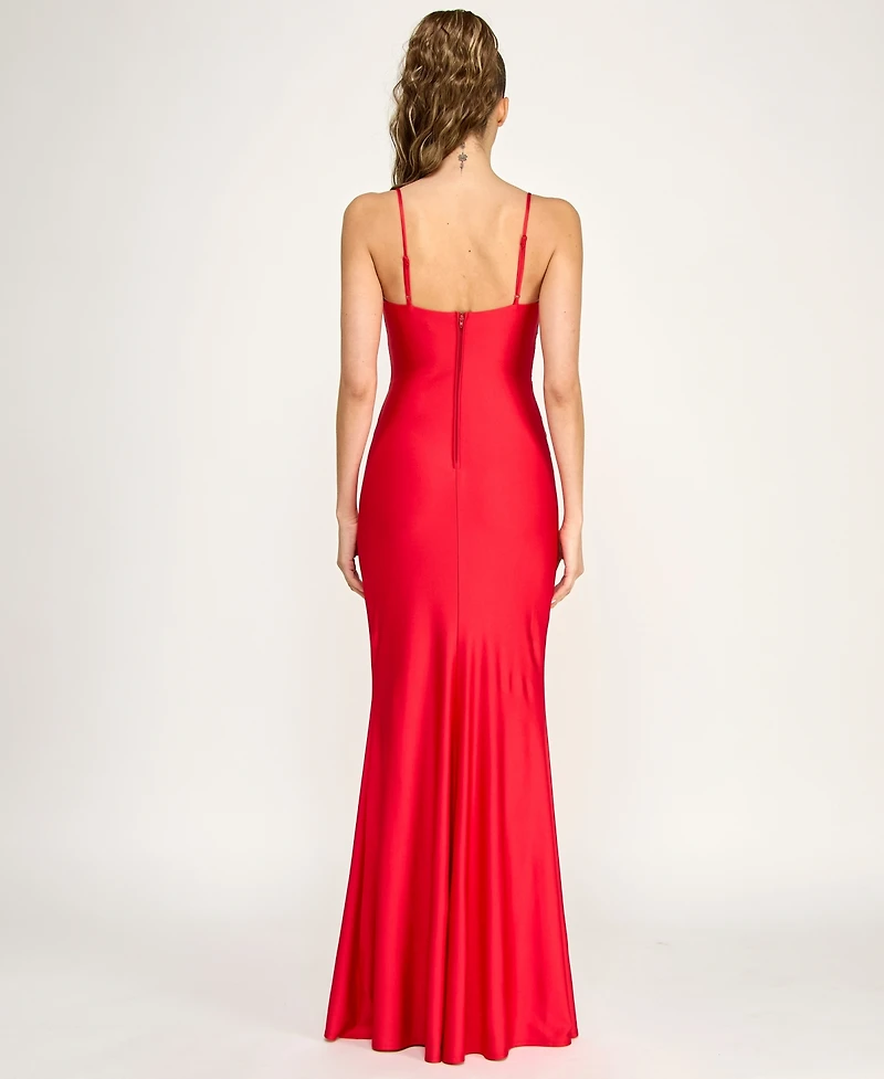 B Darlin Juniors' Square Neck Knit Gown