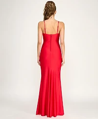 B Darlin Juniors' Square Neck Knit Gown