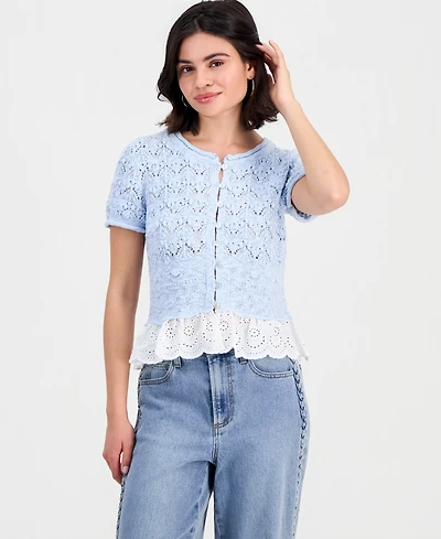 And Now This Petite Button-Front Peplum Cardigan, Macy's Exclusive