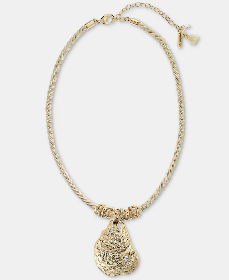 lonna & lilly Pave Oyster Shell Pendant Necklace, 16" + 3" extender