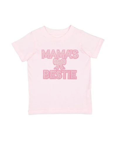 Sweet Wink Baby Girls Mama's Bestie Pearl Patch Short Sleeve T-Shirt