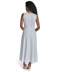 Calvin Klein Women's Striped V-Neck Midi Dress