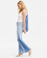 I.n.c. International Concepts Women's Colorblocked High Rise Flare Jeans, Macy's Exclusive