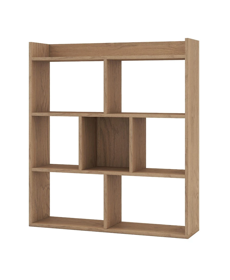 Slickblue 7 Cube Open Back Bookshelf with Anti Tip Safety Wall Anchor