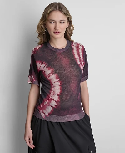 Dkny Women's Printed Short-Sleeve Sweater