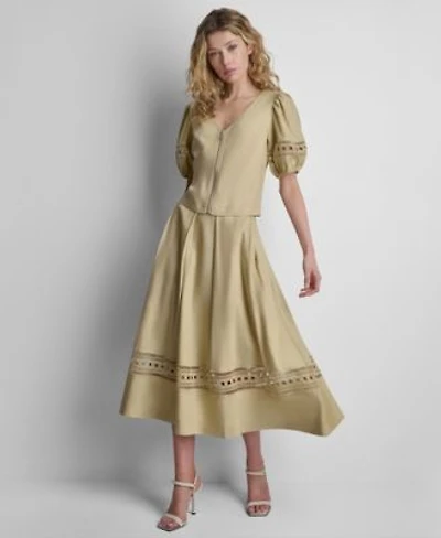 Dkny Womens Linen Lace Blouse Skirt