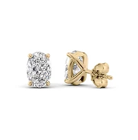 Dloria Elena Oval Moissanite Vermeil Stud Earrings