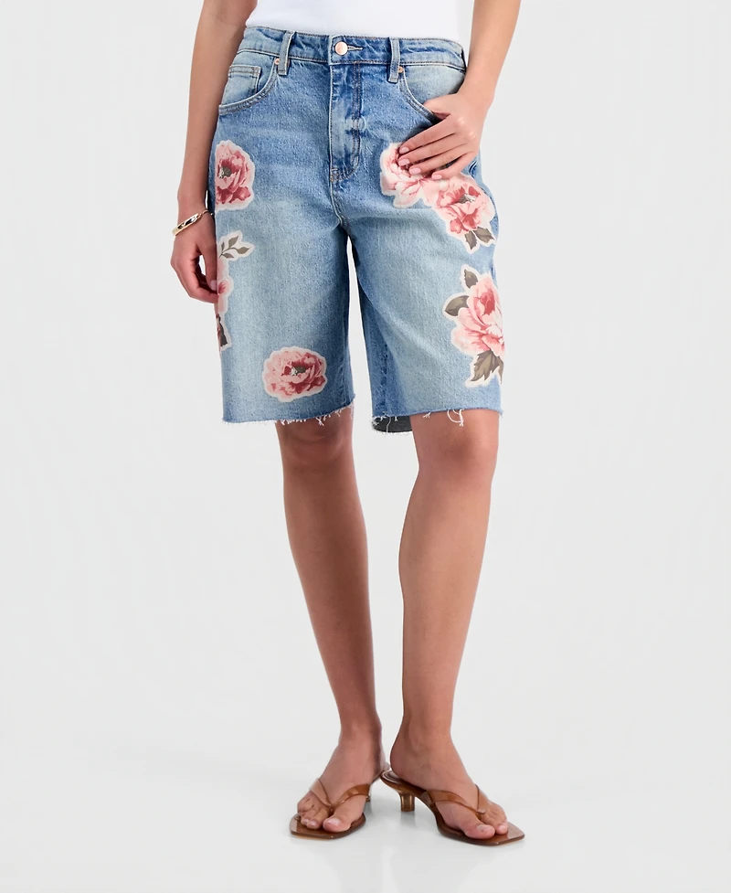 And Now This Women's Floral Patchwork Jorts, Macy's Exclusive