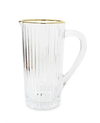 Classic Touch Linear Design Rimmed Pitcher