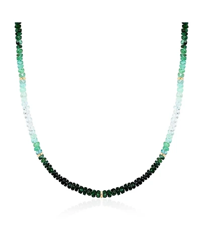 The Lovery Emerald Ombre Bead Necklace 14K Yellow Gold