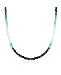 The Lovery Emerald Ombre Bead Necklace 14K Yellow Gold