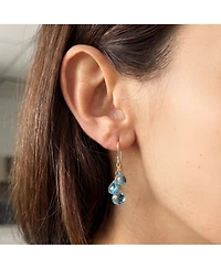 The Lovery Blue Topaz Bead Dangle Earrings 14K Gold
