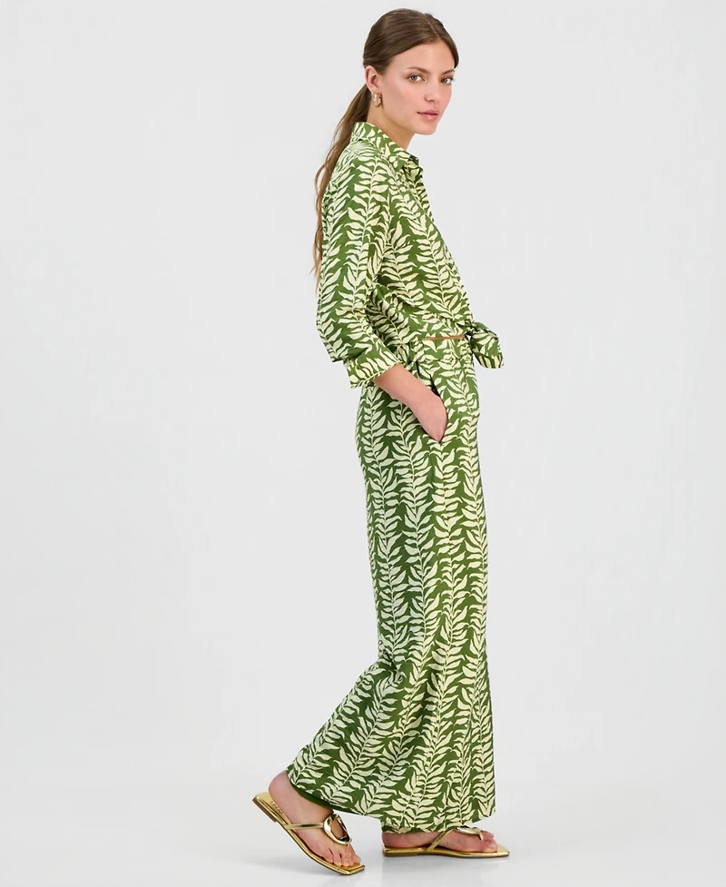 I.n.c. International Concepts Petite Printed High-Rise Wide-Leg Pants, Macy's Exclusive