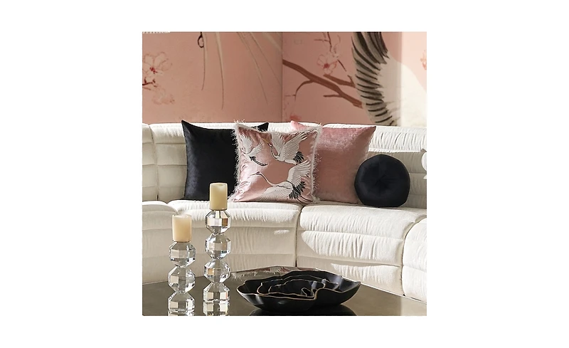 Z Gallerie Crane Embroidered Pillow 20"