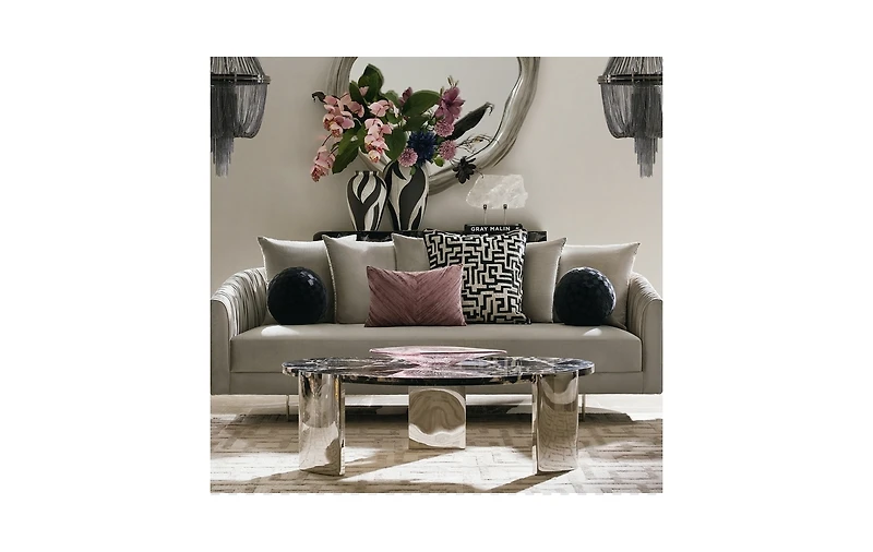 Elara Velvet Lumbar 14" x 20" - Dusty Mauve