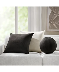 Maeve Felted Wool Ball Pillow 12" - Warm Charcoal