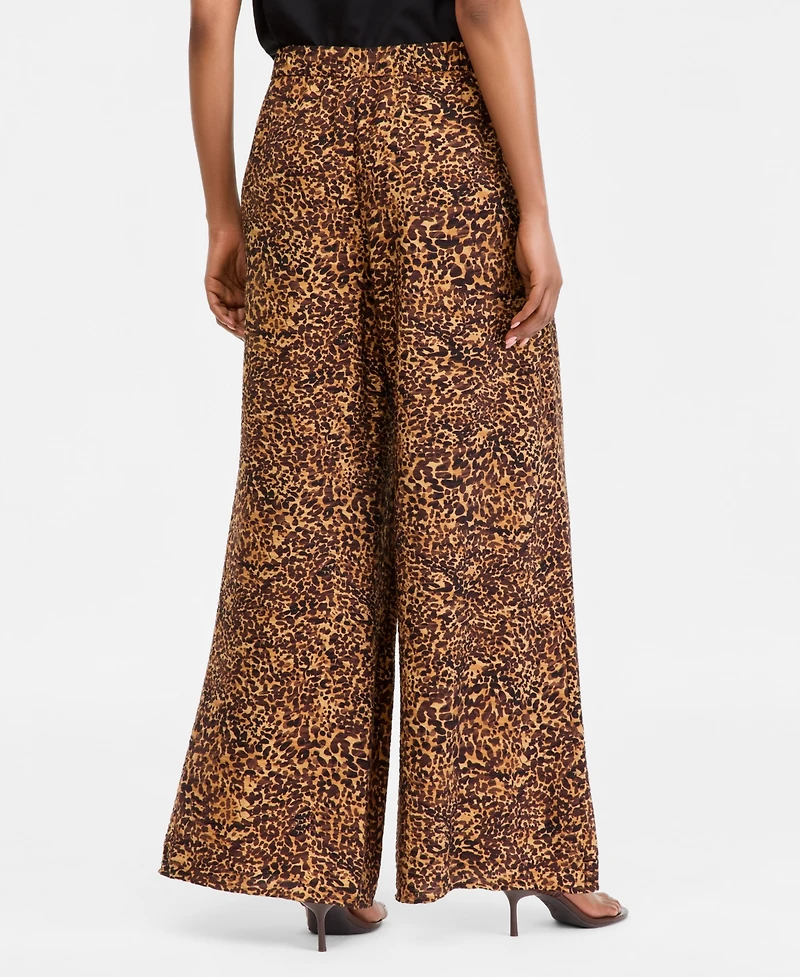 I.n.c. International Concepts Women's Animal-Print High Rise Wide-Leg Pants, Macy's Exclusive