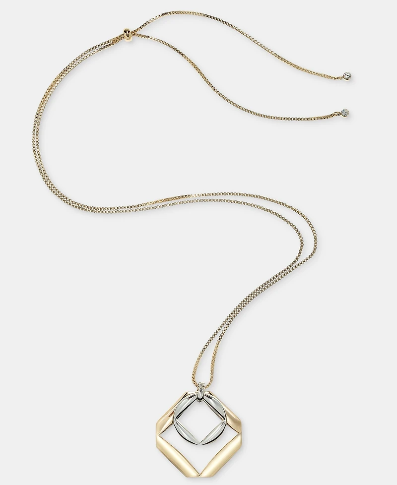 Karl Lagerfeld Paris Puffy Geometric 36" Adjustable Pendant Necklace