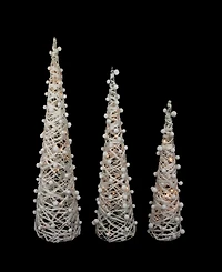 Northlight Northlight 39.25" Led Lighted Cone Tree Christmas Decoration, Set of 3
