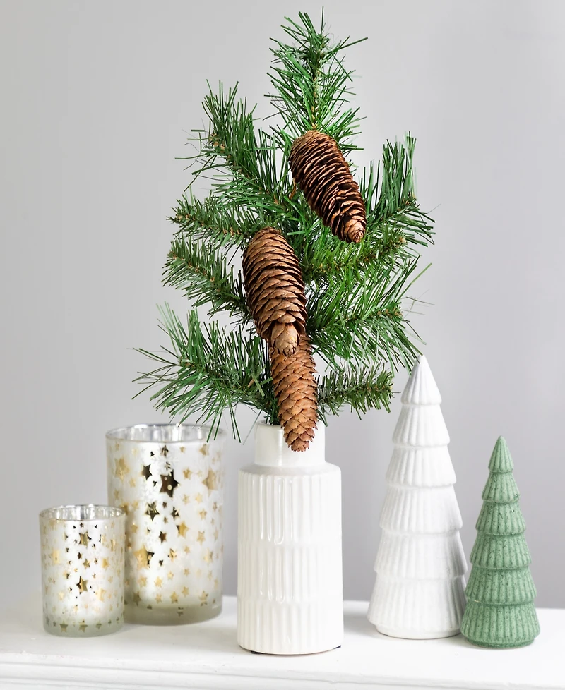 Northlight Dakota Pine Artificial Christmas Craft Spray With Pine Cones, 15"