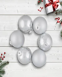 Northlight 6-Piece Shiny and Matte Silver Glass Ball Christmas Ornament Set 3.25" 80mm