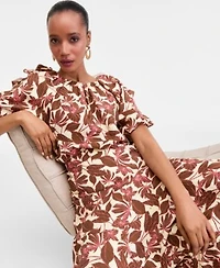 I.N.C. International Concepts Puff Sleeve Printed Top Midi Skirt Macys Exclusive