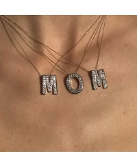 Suzy Levian New york Sterling Sapphire 3-d Letter "M" Initial Pendant