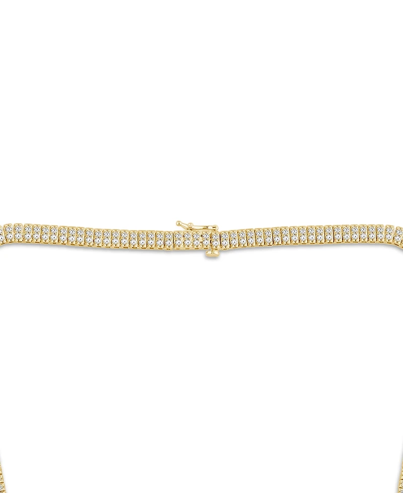 Macy's Men's Lab Grown Diamond (10 ct. t.w.) Necklace in Gold Vermeil Over Sterling Silver