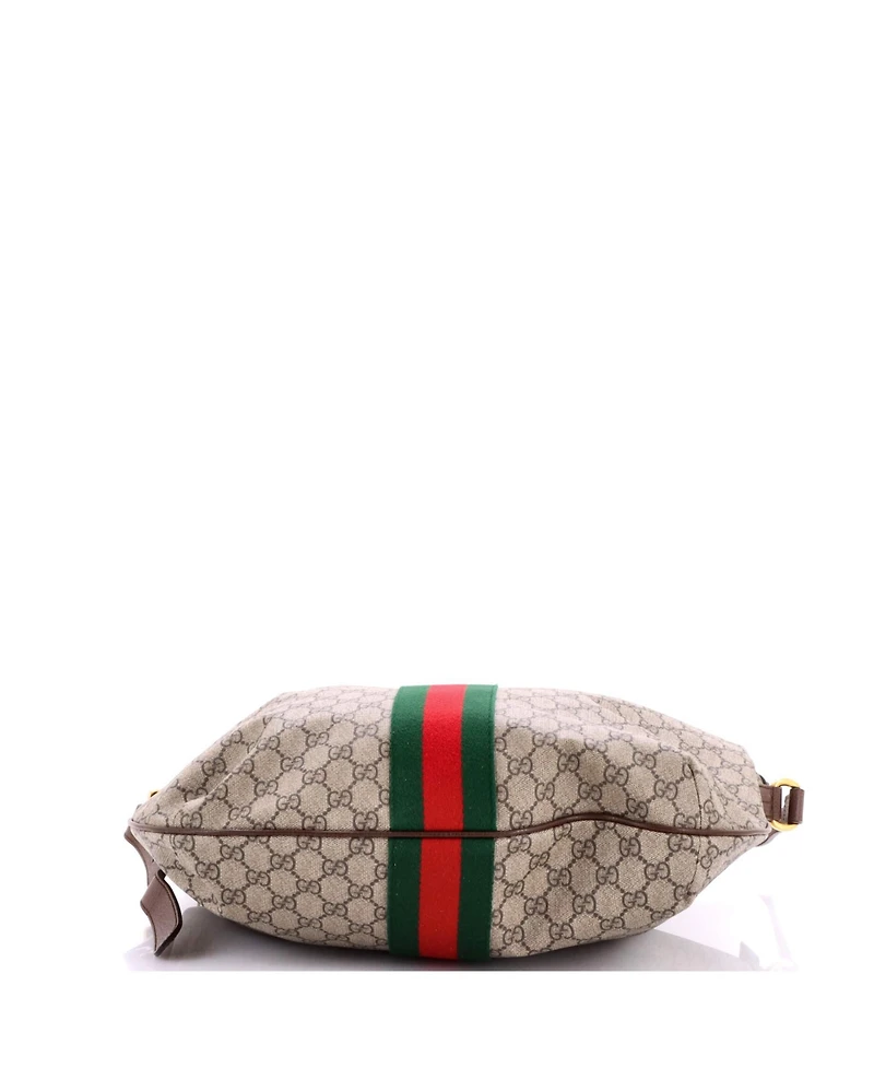 Pre-Owned Gucci Large Ophidia Half Moon Hobo Gg Coated Canvas