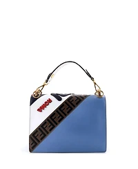 Pre-Owned Fendi Medium Mania Logo Kan I Bag Inlaid Leather