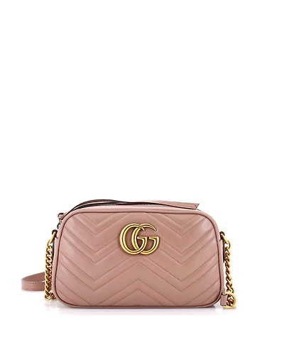 Pre-Owned Gucci Small Gg Marmont Shoulder Bag Matelasse Leather