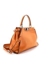 Pre-Owned Fendi Regular Peekaboo Bag Leather with Plexiglass Detail