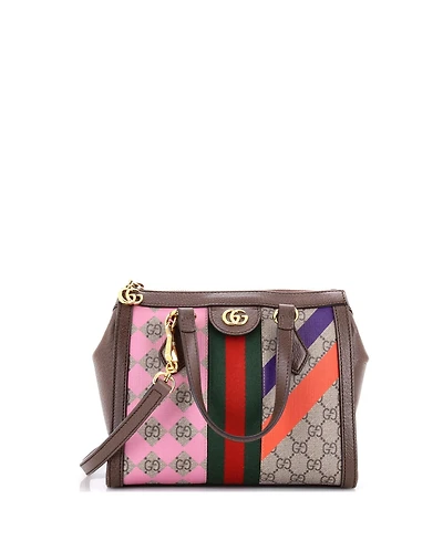 Pre-Owned Gucci Small Ophidia Top Handle Tote Geometric Gg Coated Canvas