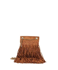 Pre-Owned Saint Laurent Small Grace Fringe Hobo Suede