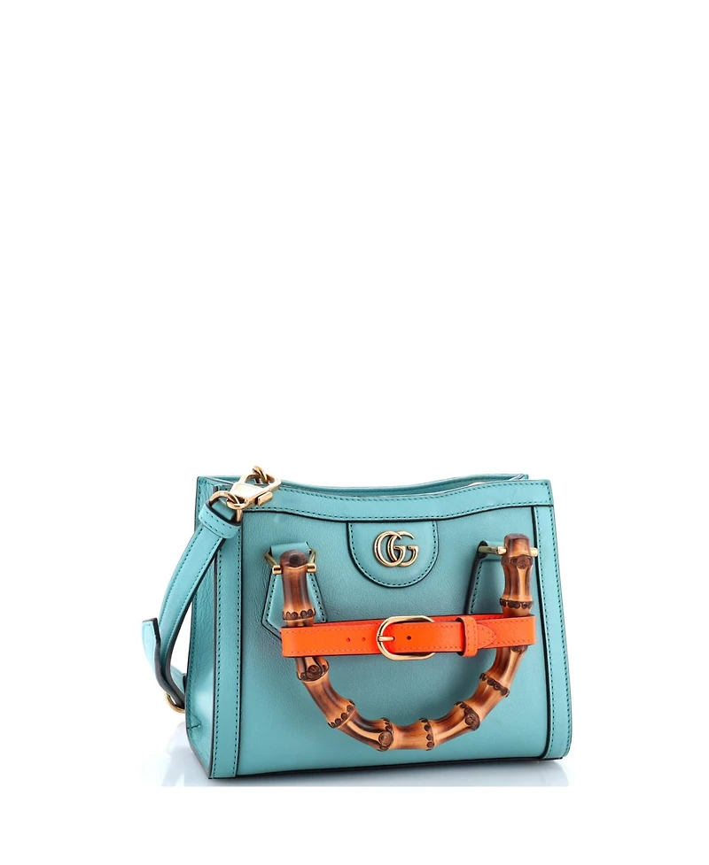 Pre-Owned Gucci Mini Diana Nm Bamboo Handle Tote Leather