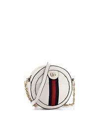 Pre-Owned Gucci Mini Ophidia Round Shoulder Bag Leather