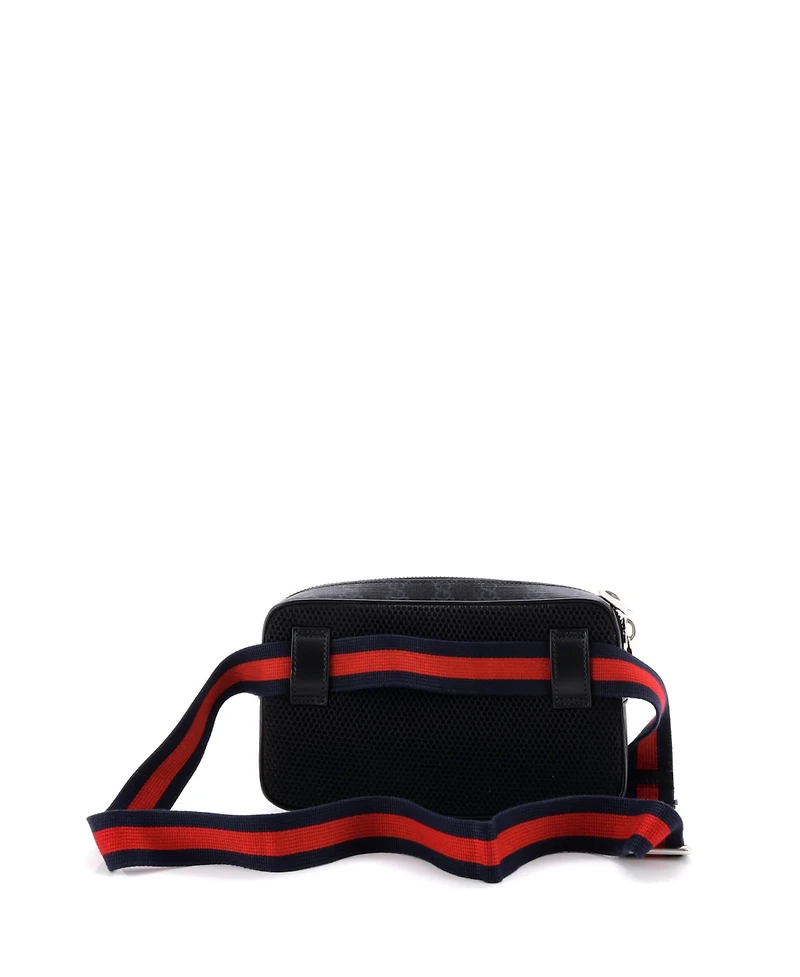 Pre-Owned Gucci Small Web Zip Belt Bag Gg Coated Canvas