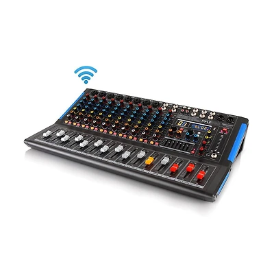 Pyle 12-Ch Bluetooth Studio Mixer Console System with Built-in Bluetooth and 16 Bit Dsp (PMXU128BT)