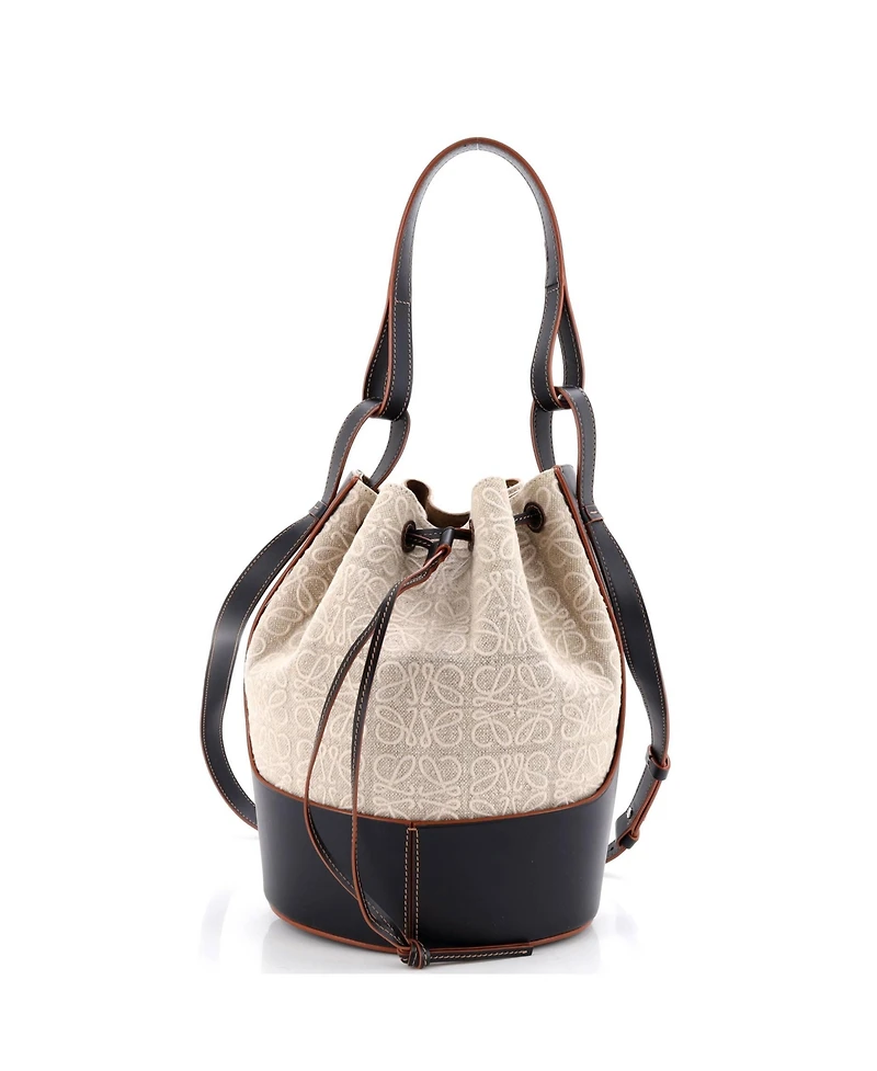 Pre-Owned Loewe Small Balloon Bucket Bag Anagram Canvas and Leather