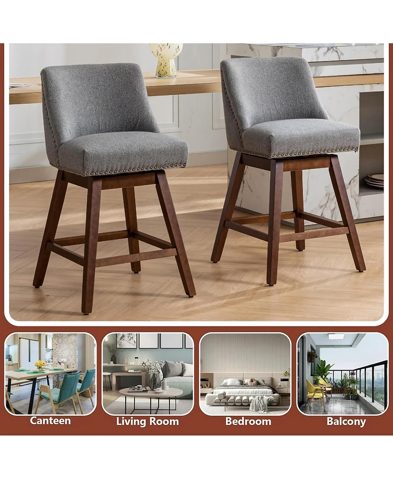 Rainsken Swivel Bar Stools Set of 2