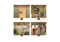 Aecojoy 6x7 Ft Wooden Greenhouse for Outdoors, Walk-in Garden Greenhouse with Plant Stand, Lockable Door
