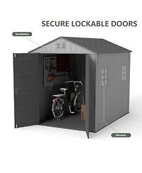 Decksplore 6.2 Ft. W X 8.6 Ft. D Durable Resin Outdoor Storage Shed With Floor And Double Doors