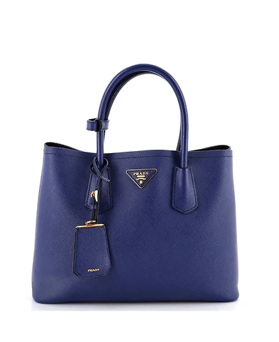 Pre-Owned Prada Medium Cuir Double Tote Saffiano Leather