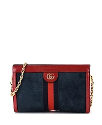 Pre-Owned Gucci Small Ophidia Chain Shoulder Bag Suede