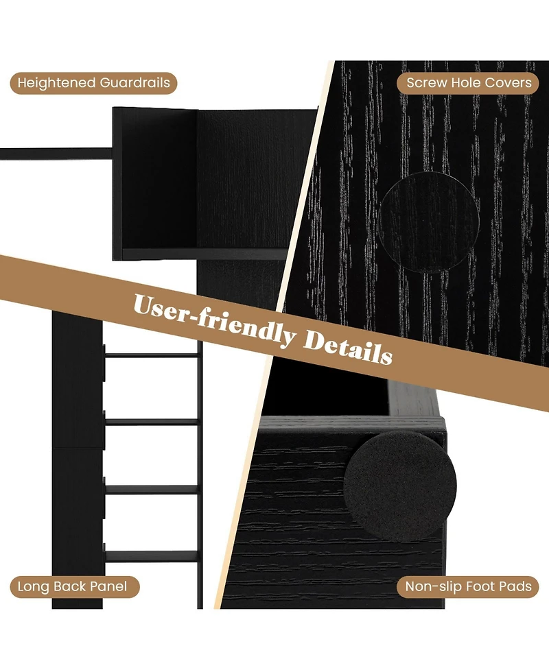 Slickblue 6-Tier Bookshelf Wooden Bookcase with 2 Anti-Tipping Kits Open Display