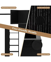 Slickblue 6-Tier Bookshelf Wooden Bookcase with 2 Anti-Tipping Kits Open Display